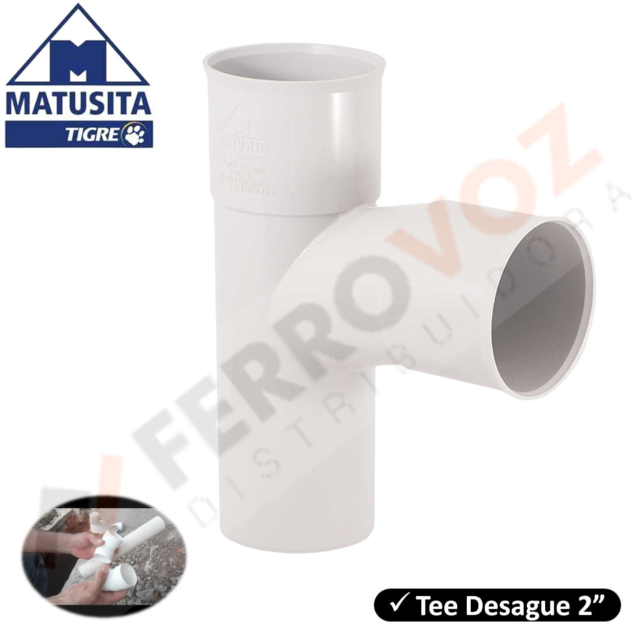 TEE DESAGUE 2" SANITARIA PESADO "MATUSITA"