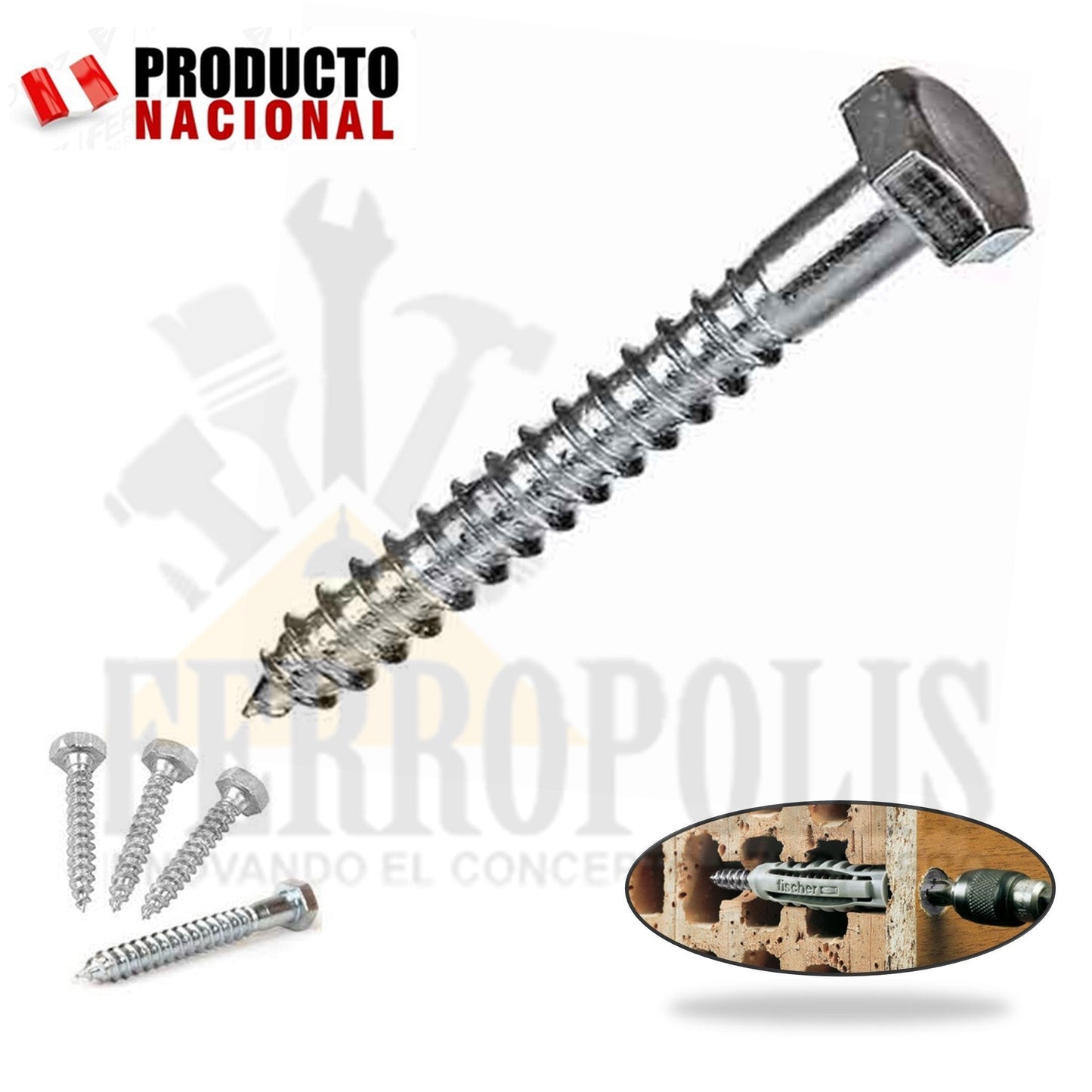 TIRAFON 3/8" x 3 1/2" ( x und )