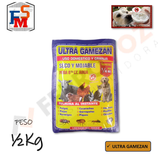 INSECTICIDA GAMEZAN POLVO 1/2KG "ULTRA GAMEZAN"
