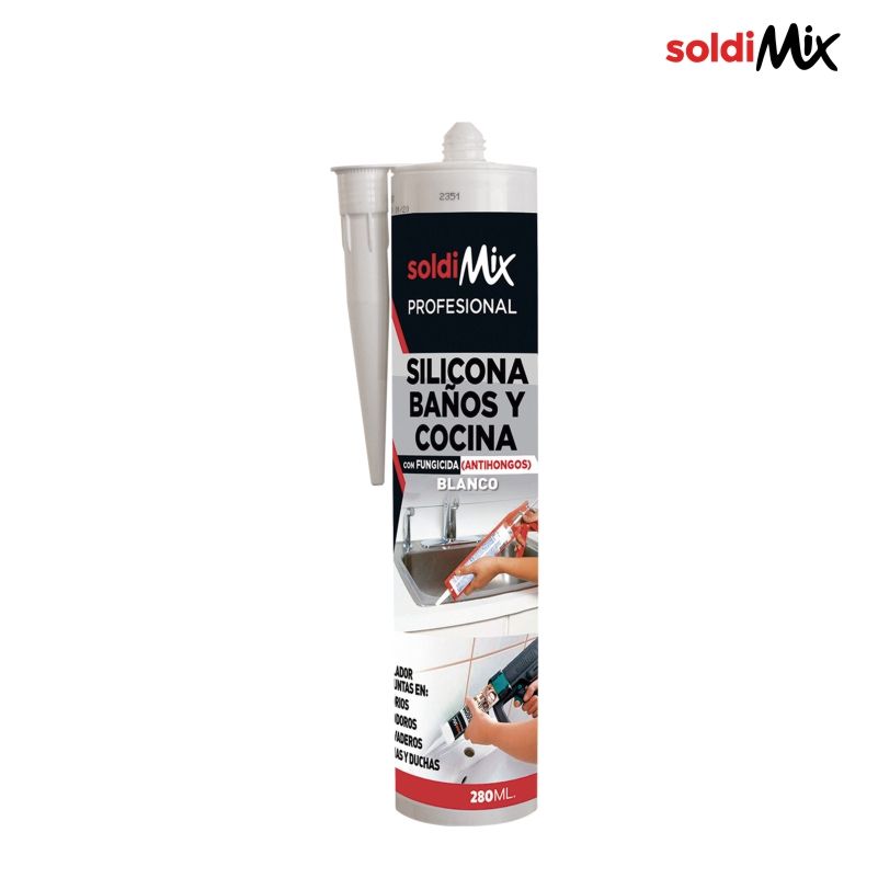 SILICONA BAÑOS Y COCINA SOLDI MIX PROFESIOANL blanco