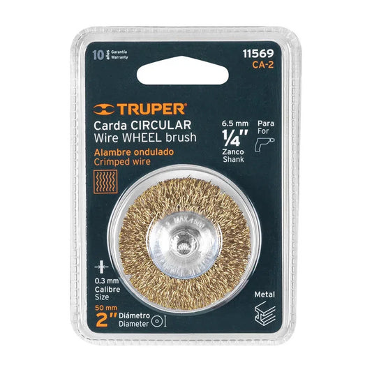 ESCOBILLA CIRCULAR 2" - 1/4" ALAMBRE GRUESO "TRUPER"