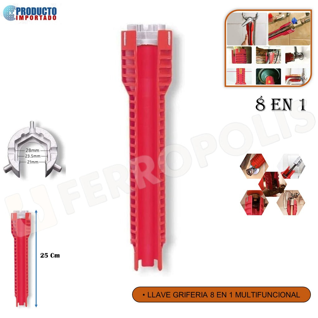 LLAVE DE GRIFERIA 8 en 1 MULTIFUNCIONAL SIMPLE