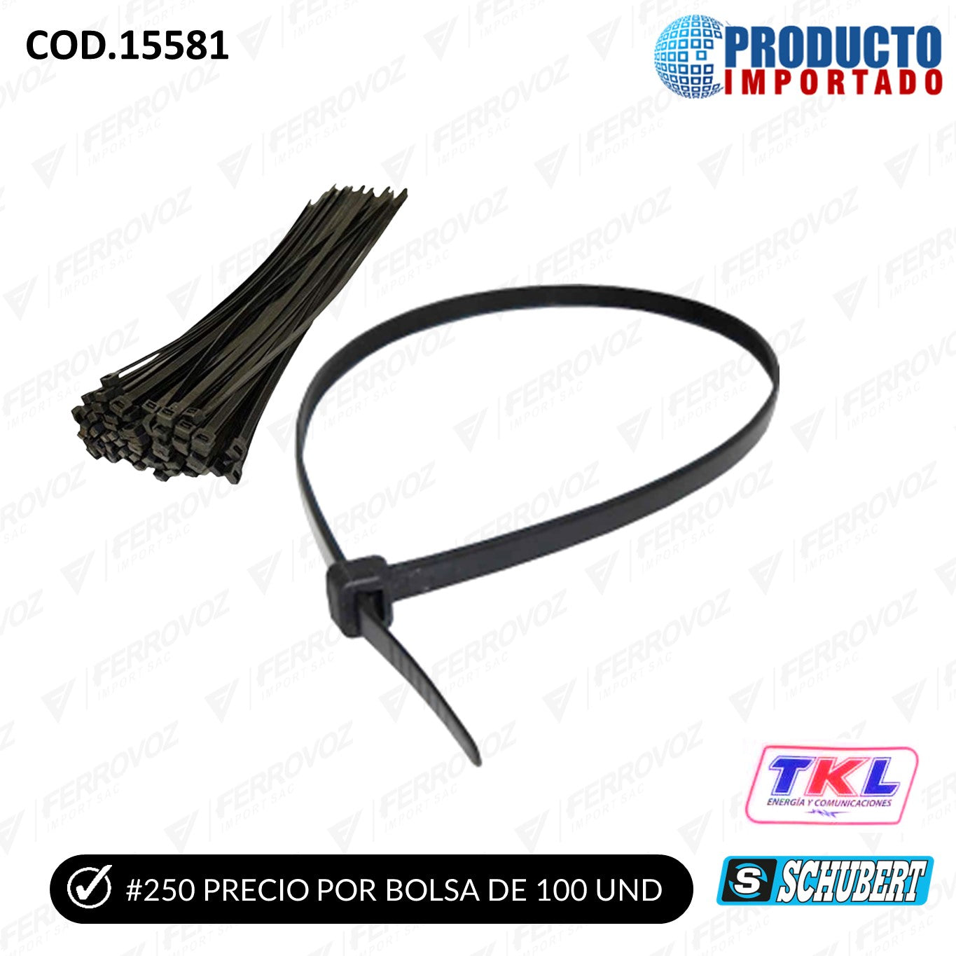 CINTILLO NYLON 250MM NEGRO UNID