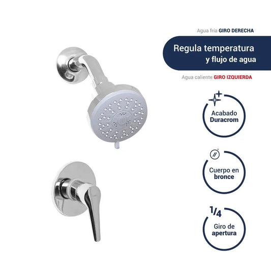 DUCHA MONOCOMANDO CROMADO  "VAINSA"