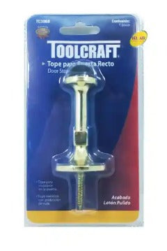 TOPE PUERTA RECTO LATON PULIDO DORADO "TOOLCRAFT"
