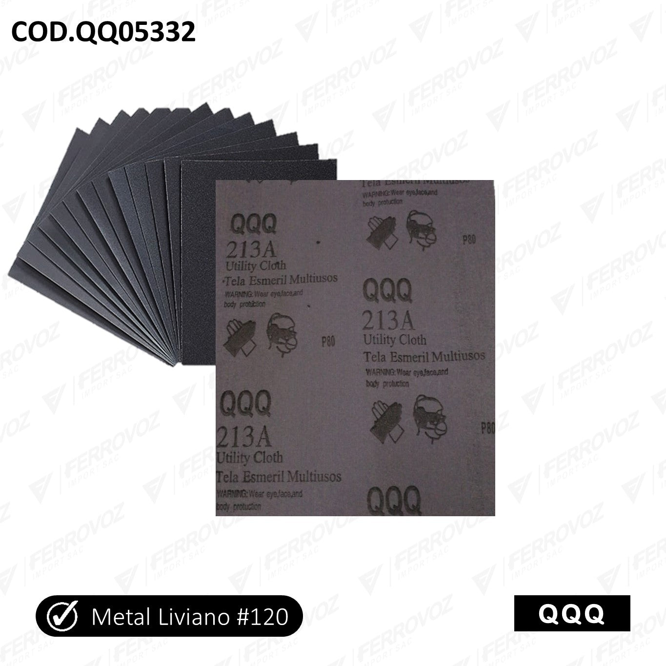 LIJA METAL # 120 USO LIVIANO ( X UND )