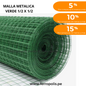 MALLA METALICA PLASTIFICADA 1/2" X 0.9 mt. - 10 Kg aprox (METRO)