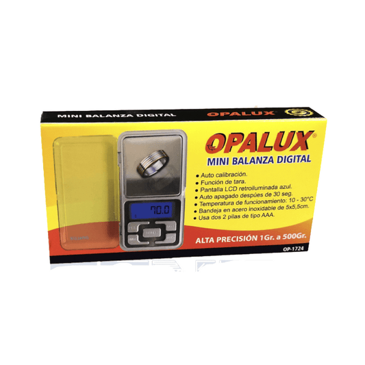 MINI BALANZA DIGITAL JOYERIA GRAMERA 1 - 500 gr. "OPALUX"