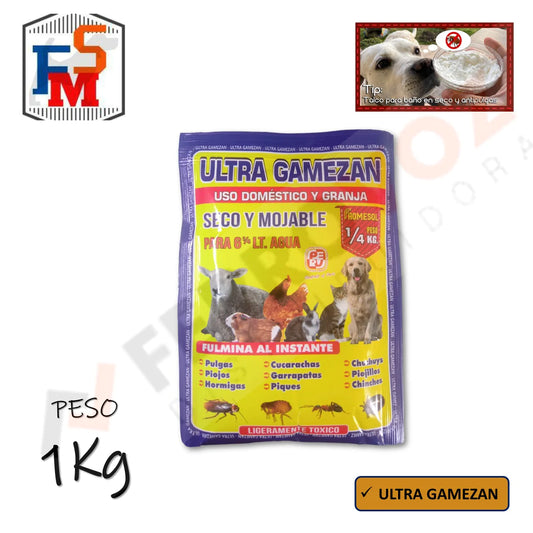 INSECTICIDA GAMEZAN POLVO 1KG" "ULTRA GAMEZAN"