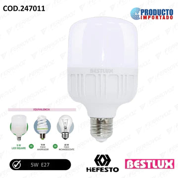 FOCO LED BOTELLA BLANCA 5W COMERCIAL