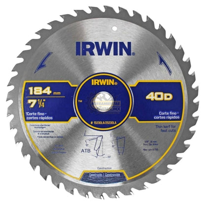 DISCO MADERA 7 " 1 /4" x 40T " IRWIN"