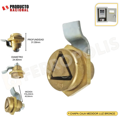 CHAPA CAJA MEDIDOR LUZ BRONCE