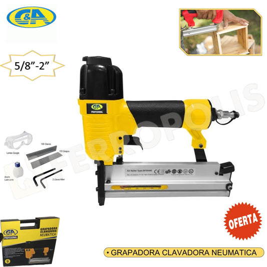 GRAPADORA CLAVADORA NEUMATICA MALETIN + KIT ALUMINIO