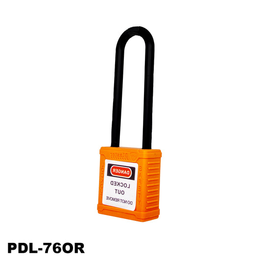 CANDADO SEGURIDAD 76MM NARANJA "DANGER"