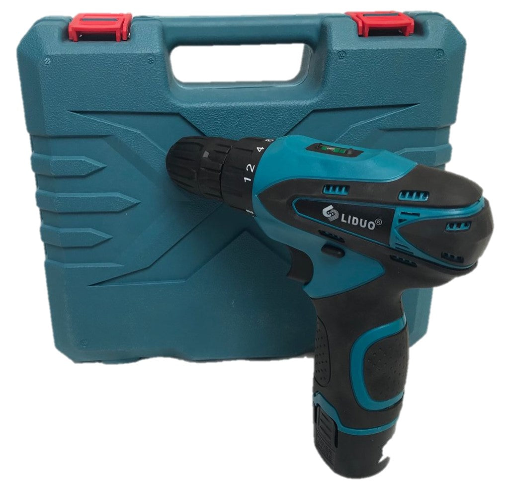 KIT TALADRO INALAMBRICO 12V + 23pcs 11 Nm (maleta)
