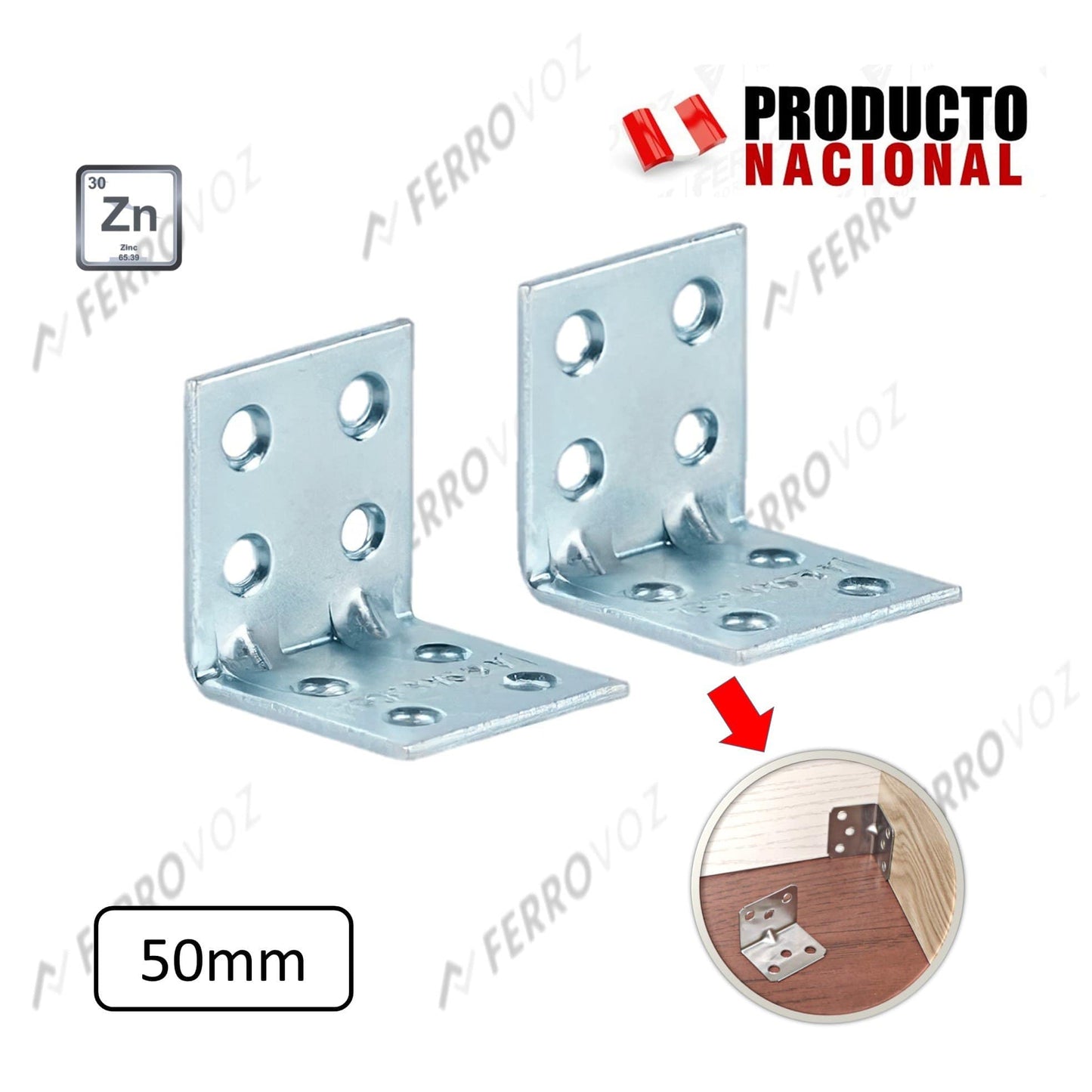 ANGULO DOBLE METAL 50MM (NO INC. TORNILLOS)