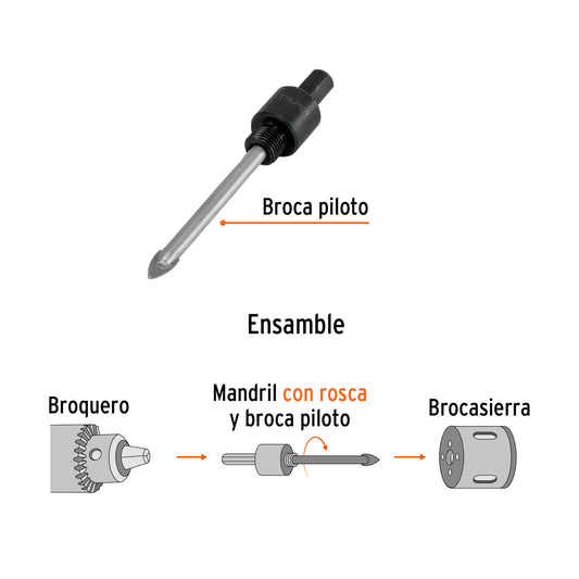 MANDRIL P/BROCASIERRA DIAMANTE C/ROSCA 3/8" "TRUPER"