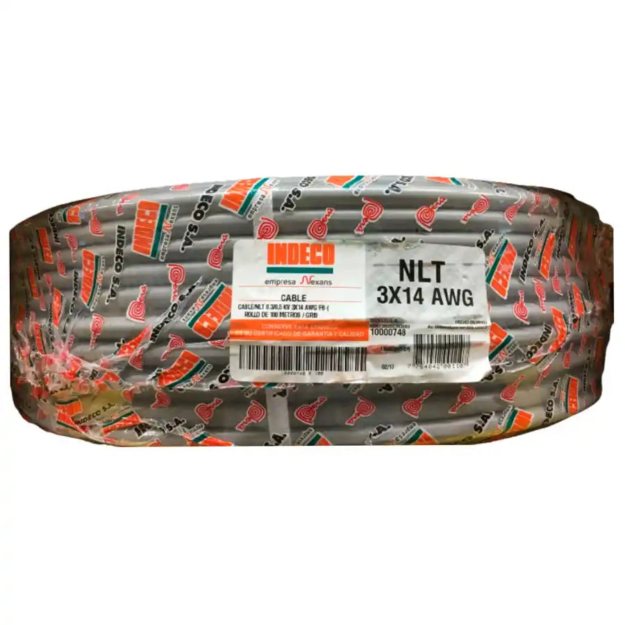 ROLLO CABLE VULCANIZADO NLT 3 X 14  AWG  "INDECO" ( x 100 mt )