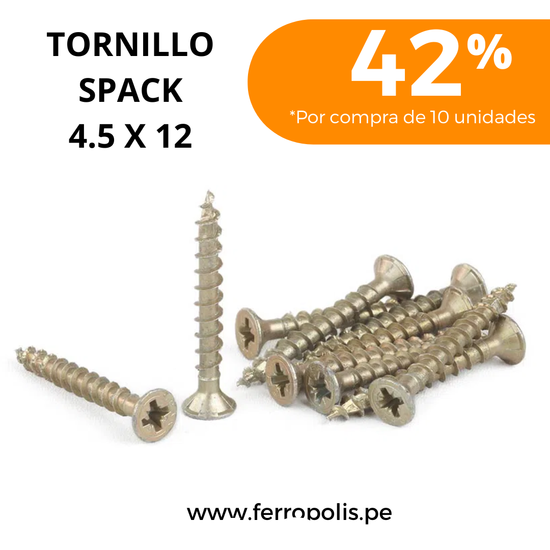 TORNILLO SPACK 4.5 X 12 ( GR ≈10PCS APROX)