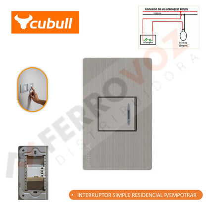 INTERRUPTOR SIMPLE RESIDENCIAL DADO GRANDE  P/EMPOTRAR