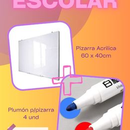 OFERTA PIZARRA ACRILICA 60 x 39 cm + 4 PLUMONES ACRILICO