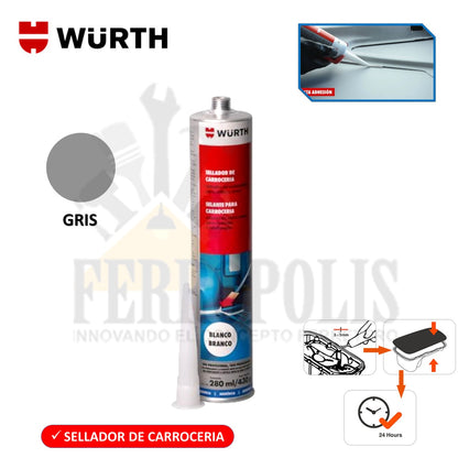 SELLADOR ADHESIVO POLIURETANO  GRIS 280 ml. "WURTH"