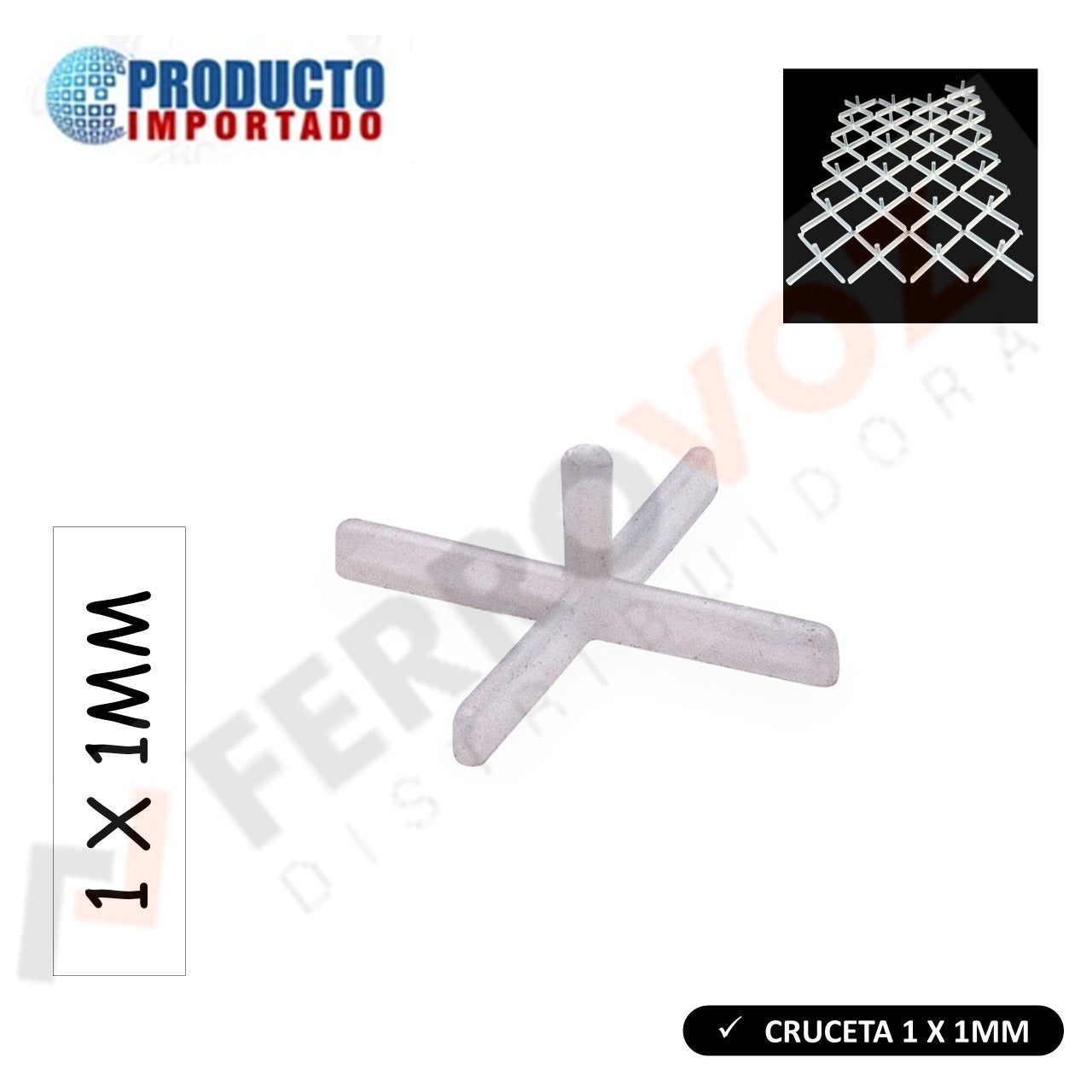 CRUCETA P/ MAYOLICA 1 MM (100PCS)