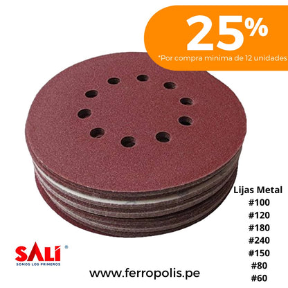 REPUESTOS LIJA REDONDA 9" 215mm GRANO #120 uso rudo certificada