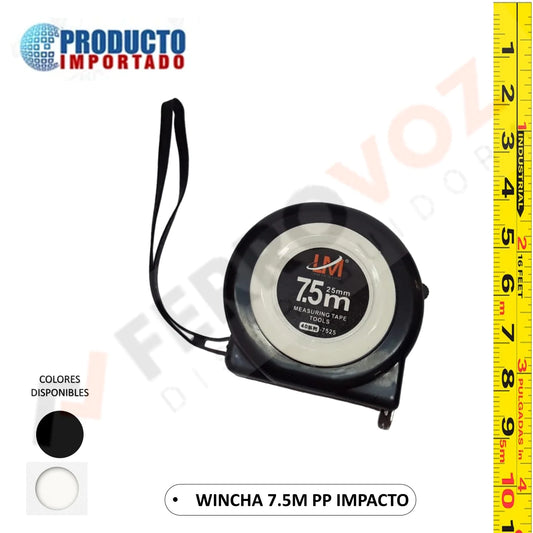 WINCHA 7.5M PP IMPACTO B/N