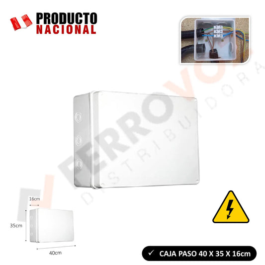 CAJA DE PASO ELECTRICA 40 cm X 35 cm X 16 cm