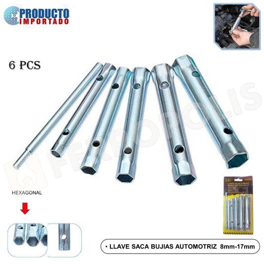 LLAVE SACA BUJIAS 6pcs 8mm-17mm