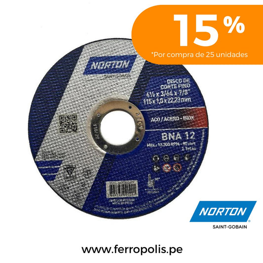 DISCO CORTE METAL 4 1/2" NORTON