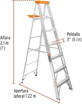 ESCALERA TIJERA TIPO II 6 ESCALONES C/BANDEJA "TRUPER"