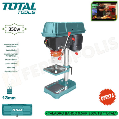 TALADRO BANCO 0.5HP 350WTS  "TOTAL"