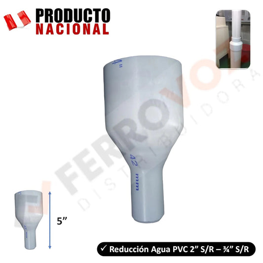 REDUCCIÓN AGUA PVC 2" SR - 3/4" SR