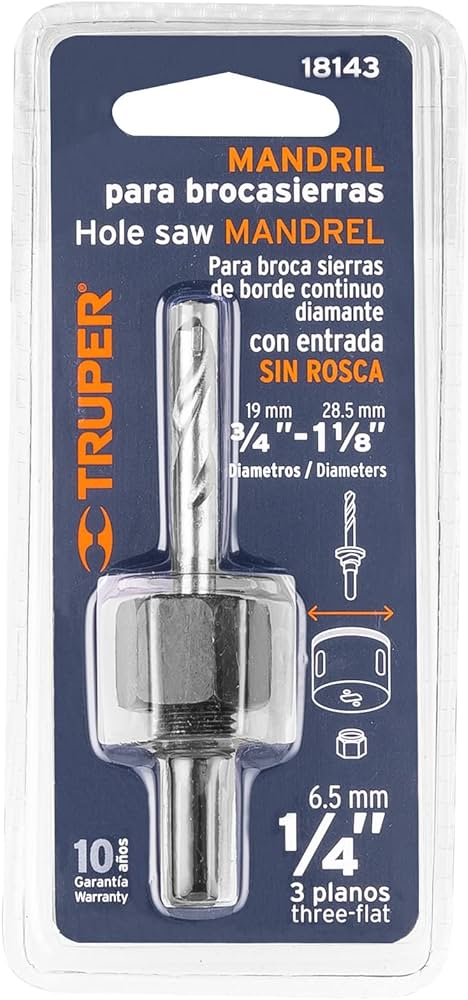 MANDRIL P/SIERRA CORTA CIRCULOS 1/4 "TRUPER"