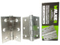 BISAGRA CAPUCHINA C/RODAJE 3" X 3" X 2.5MM ACERO INOX. (1PAR)