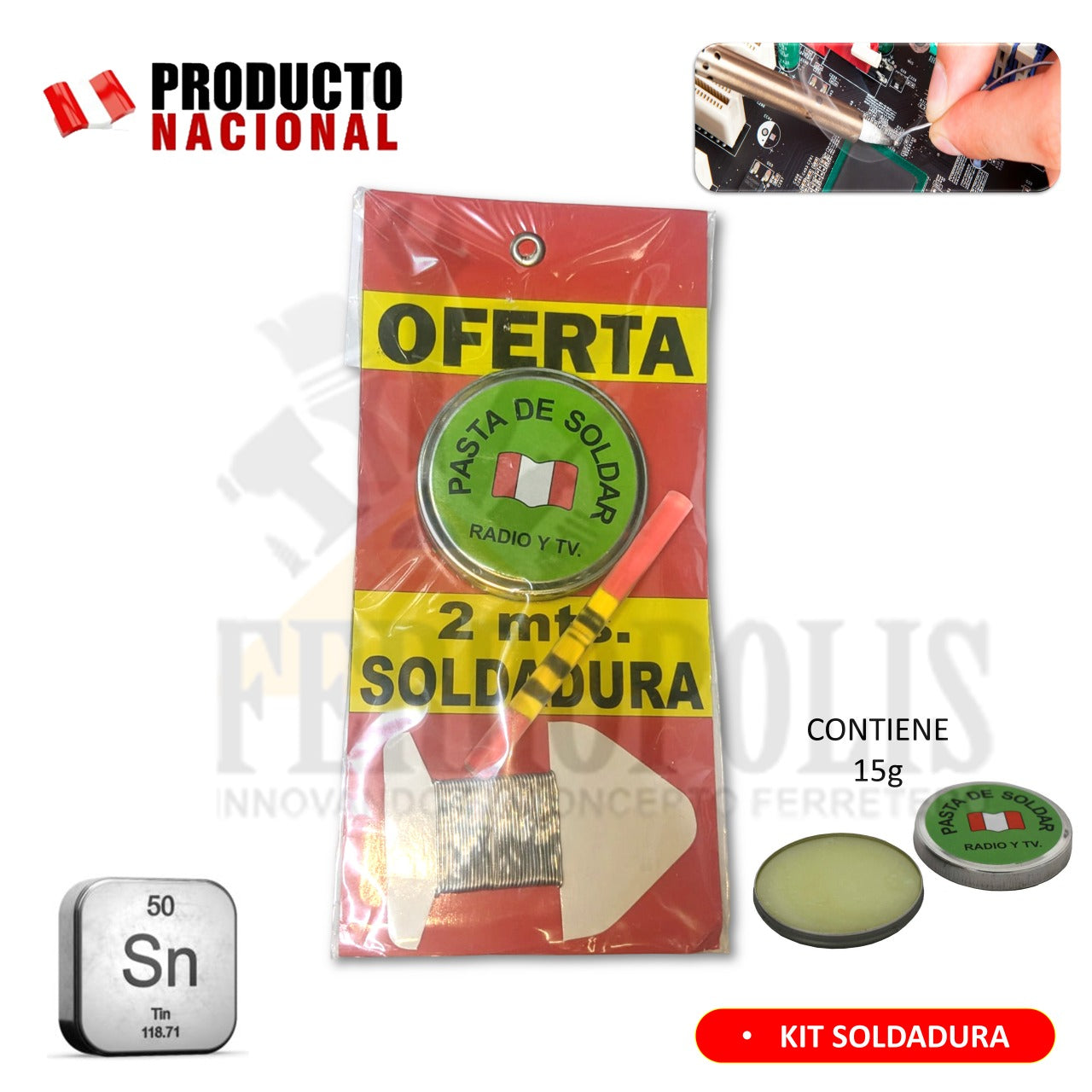 KIT SOLDADURA  ESTAÑO + PASTA SOLDAR