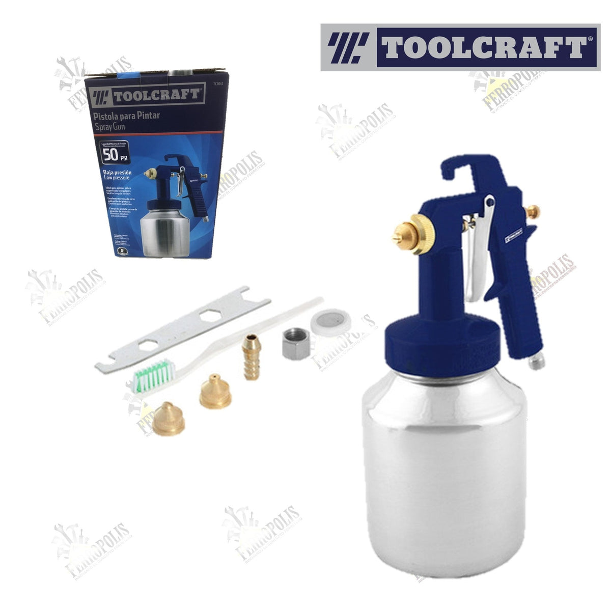PISTOLA PINTAR VASO ALUMINIO 36psi "TOOLCRAFT"
