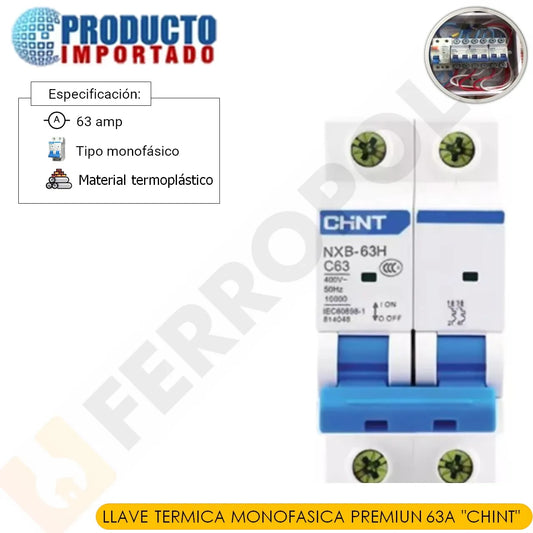 LLAVE TERMICA MONOFASICA 63A "CHINT"