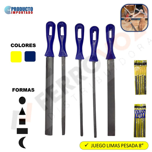 SET LIMAS M/PLASTICO 8" (5 PCS)