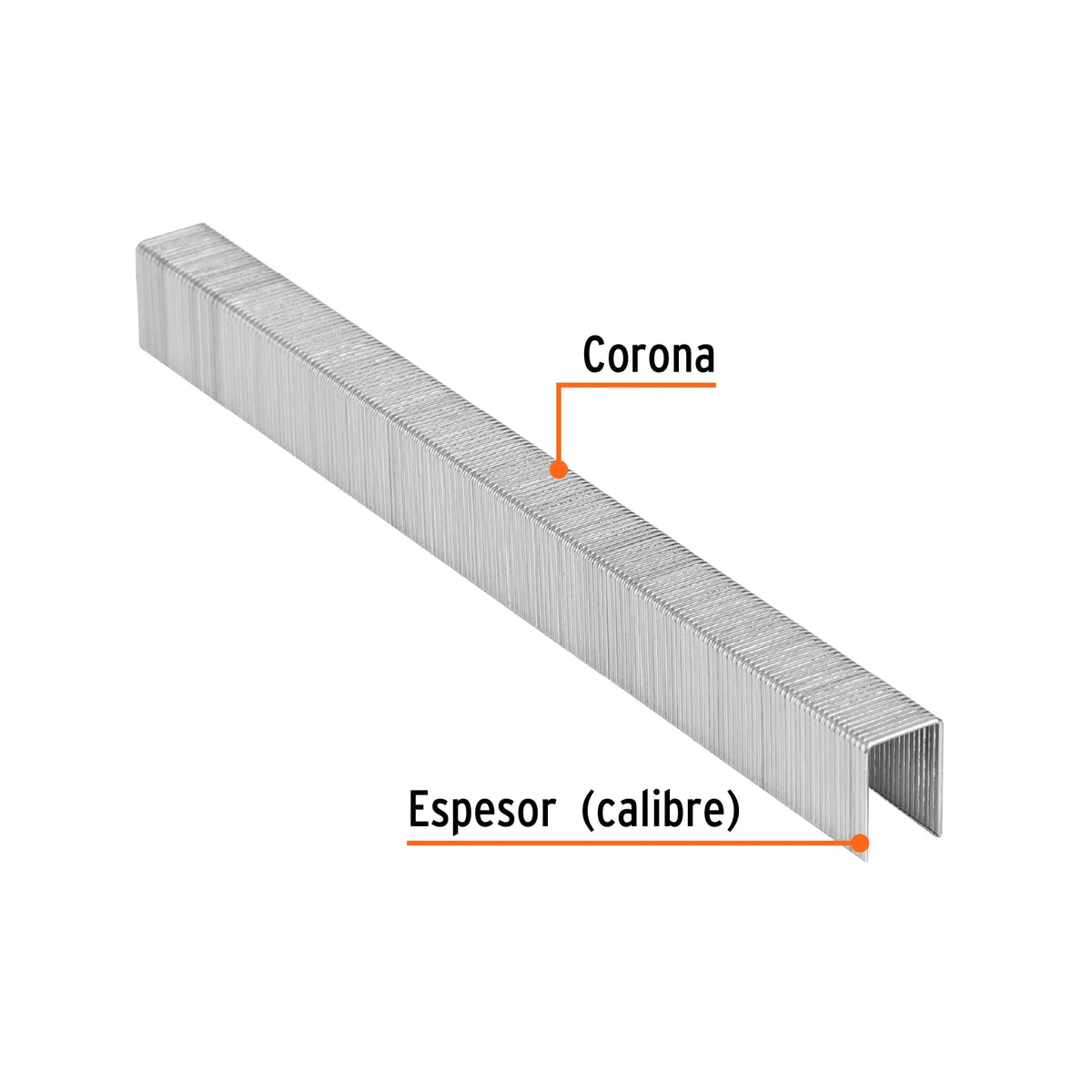 CAJA CON 5000 GRAPAS CORONA 3/8' CALIBRE 22, 10MM P/ENNE-70 TRUPER