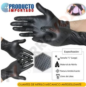 GUANTE NITRILO DESECHABLE NEGRO "L"