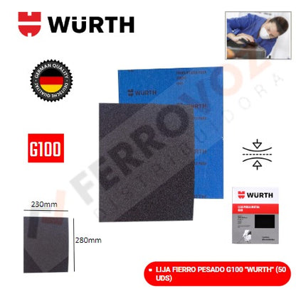 LIJA METAL PESADO G 100 ( X UND ) "WURTH"