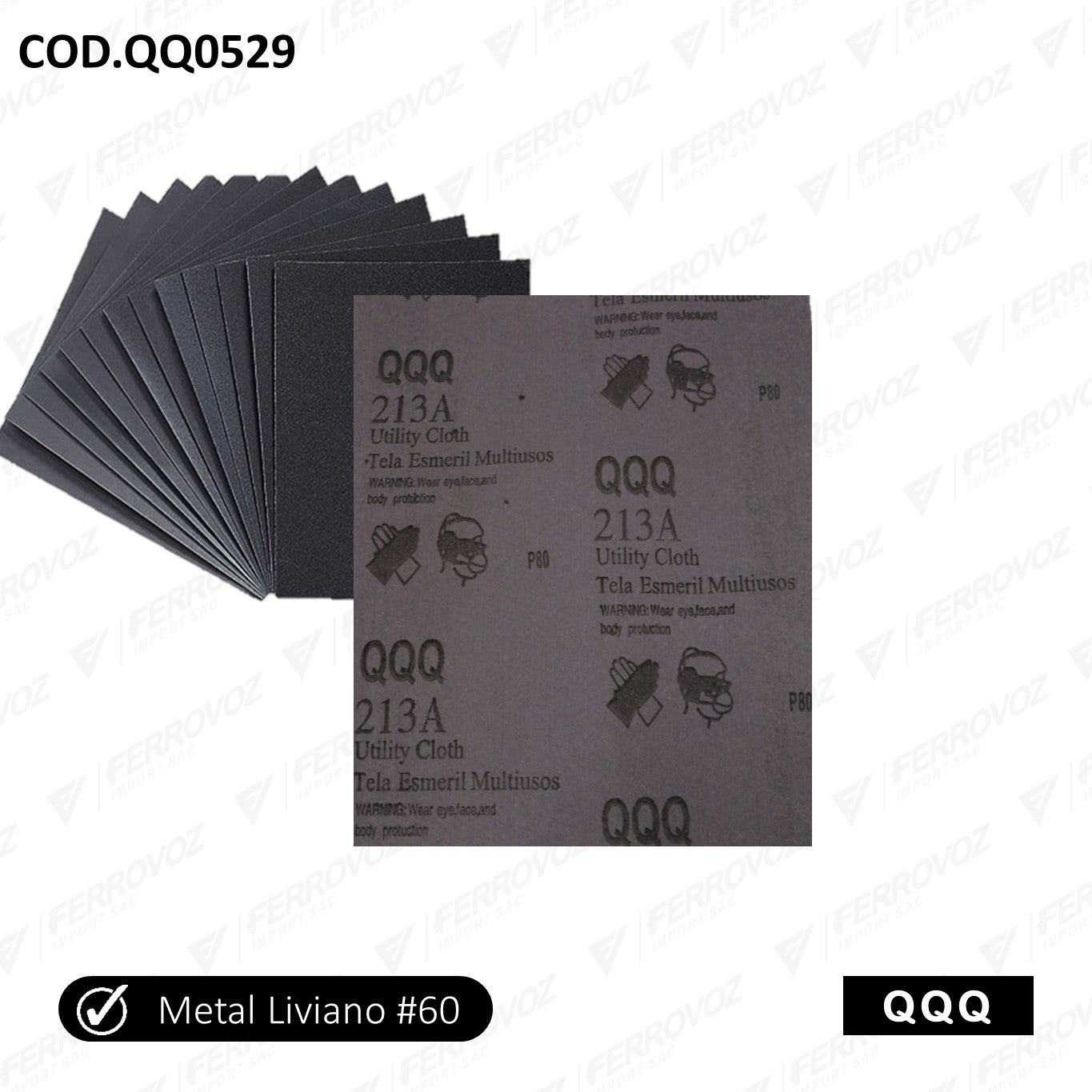 LIJA METAL # 60 USO LIVIANO  ( X UND )