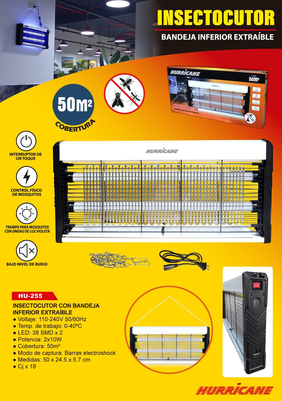 INSECTOCUTOR TUBO LED 16 W 50M2 "OPALUX"