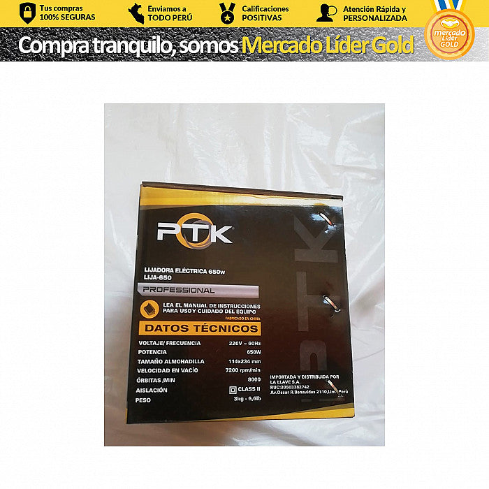 LIJADORA ORBITAL 650W "PTK"