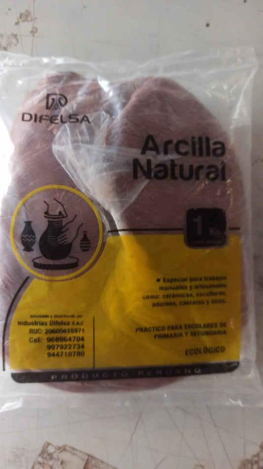 ARCILLA NATURAL ROJA 1KG "COMERCIAL"