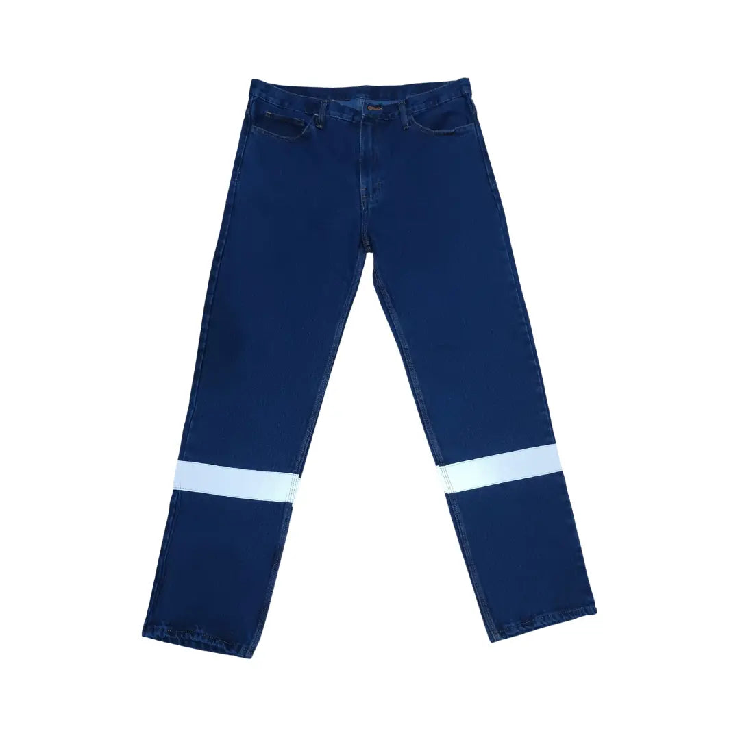 PANTALON JEAN PROCESADO CON CINTA REFLECTIVA TALLA "M"