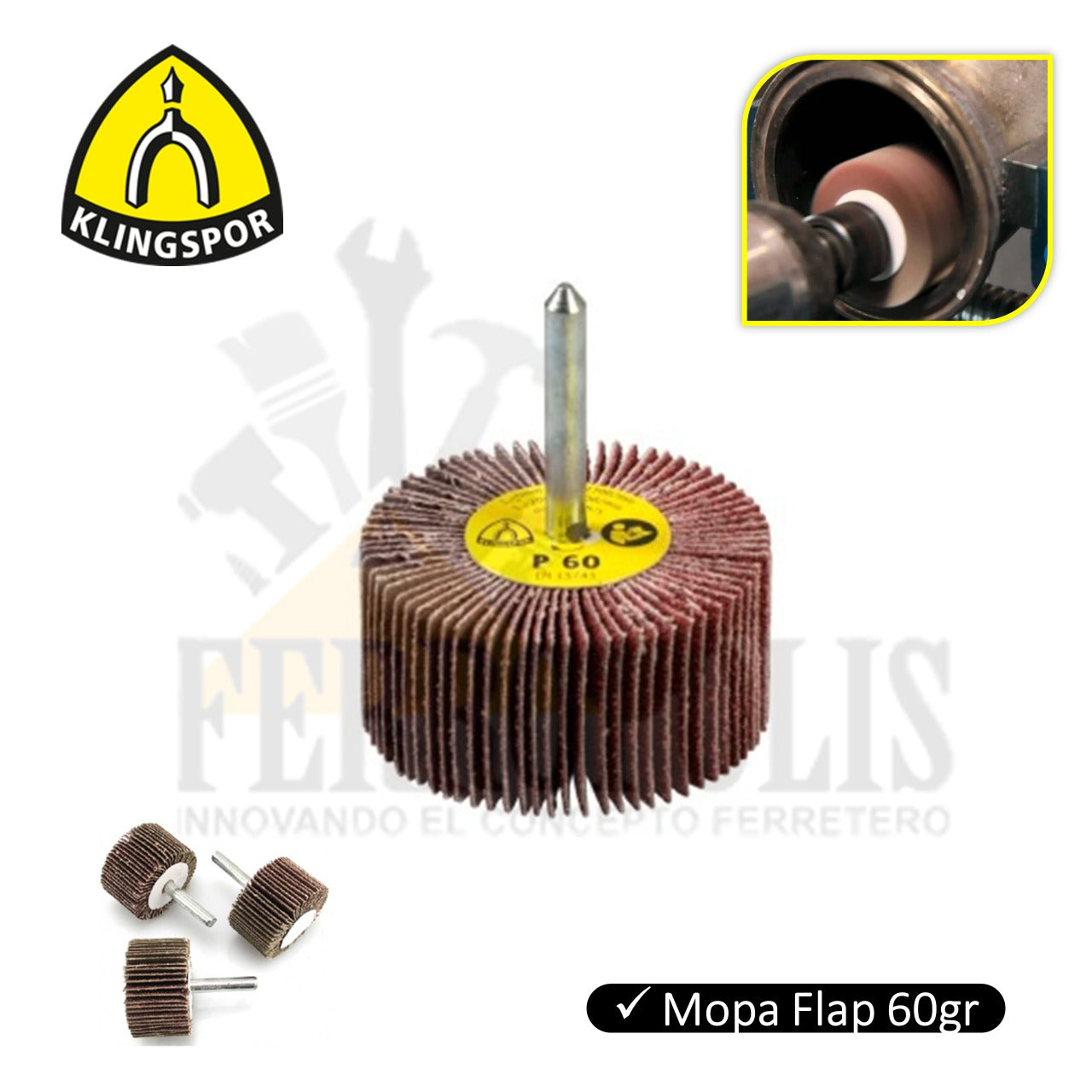 MOTA FLAP 25X15X6 GR40 "KLINGSPOR"